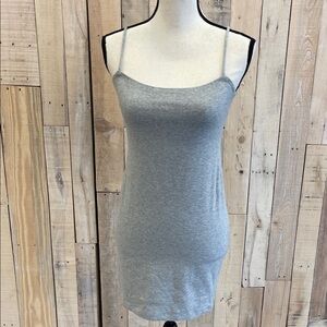 Reformation Light Gray Spaghetti Strap Mini Dress
